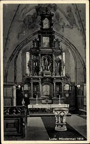 Ak Varel in Oldenburg Jadebusen, Ev. Kirche, Altar von L. Münsterman 1614