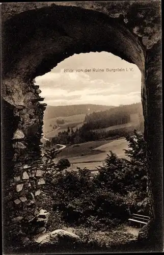 Ak Burgstein Weischlitz im Vogtland, Blick von der Ruine Burgstein