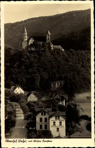 Ak Oberndorf Nassau an der Lahn, Ort mit Kloster Arnstein, Gasthof Reusch