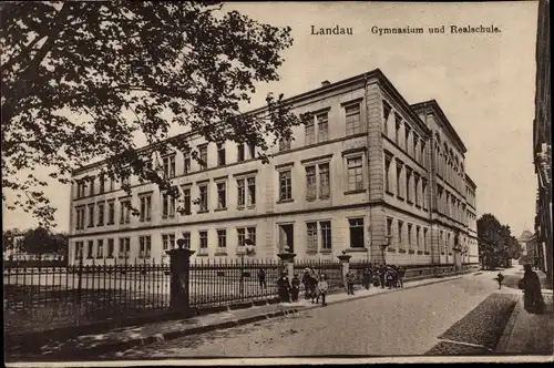 Ak Landau in der Pfalz, Gymnasium und Realschule