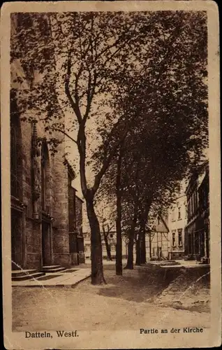 Ak Datteln im Ruhrgebiet Westfalen, Partie an der Kirche