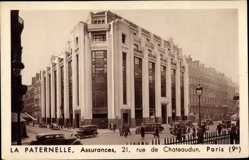 Ak Paris Opéra, La Paternelle, Assurances, 21 rue de Chateaudun