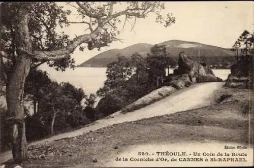 Ak Théoule Alpes Maritimes, Un Coin de la Route de la Corniche d'Or