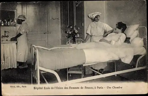 Ak Paris, Hopital Ecole de l'Union des Femmes de France, une Chambre, Krankenschwestern