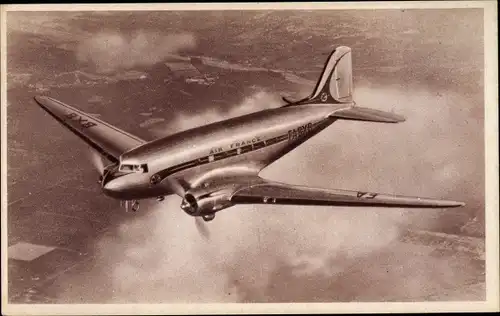 Ak Französisches Passagierflugzeug, Douglas DC 3, Air France