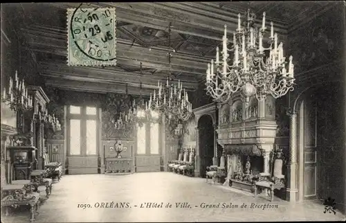 Ak Orléans Loiret, Hotel de Ville, Grand Salon de Réception