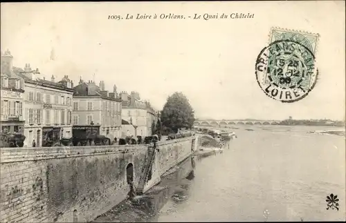 Ak Orléans Loiret, le Quai du Chatelet
