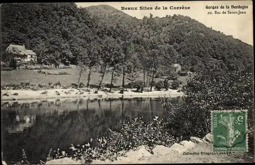 Ak Tulle Corrèze, Gorges de la Dordogne, Bac de Saint Jean