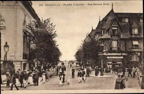 Ak Deauville La Plage Fleurie Calvados, la Rue Gontaud Biron