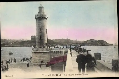 Ak Marseille Bouches du Rhône, le Phare Sainte Marie