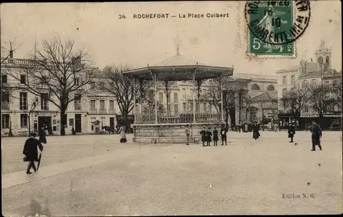 Ak Rochefort sur Mer Charente Maritime, la Place Colbert, Pavillon