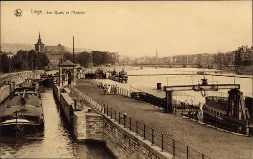 Ak Liège Lüttich Wallonien, Les Quais, L'Eveche