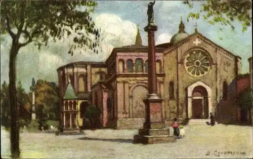 Künstler Ak Corompai, D., Bologna Emilia Romagna, Chiesa di S. Domenico, Säule