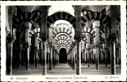 Ak Córdoba Andalusien Spanien, Mezquita, Laberinto, Columnas