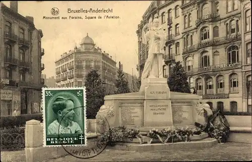 Ak Anderlecht Bruxelles Brüssel, Monument aux Forains, Square de l'Aviation