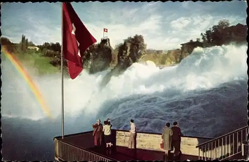 Ak Rheinfall Kanton Schaffhausen, Vom Fischetz aus gesehen