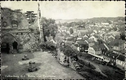 Ak Valkenburg aan de Geul Limburg Niederlande, Ruine met Panorama