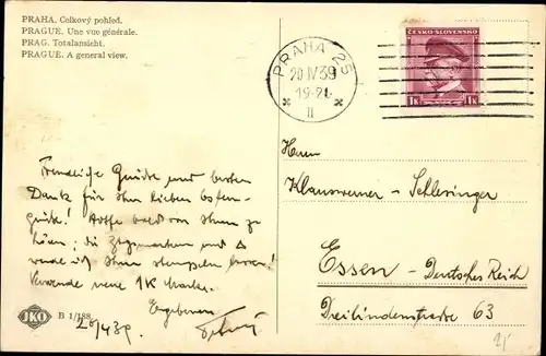 Ak Praha Prag Tschechien, Totalansicht