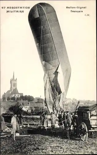 Ak Aerostation Militaire, Ballon Signal Francais, Militärballon