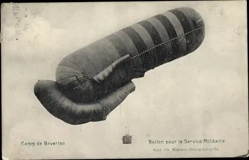Ak Beverloo Beverlo Beringen Flandern Limburg, Camp, Ballon pour le Service Militaire