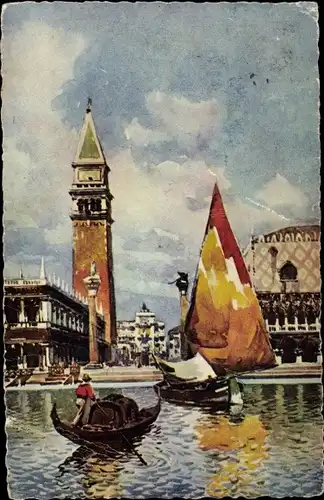 Ak Venezia Venedig Veneto, La Piazzetta dalla Laguna