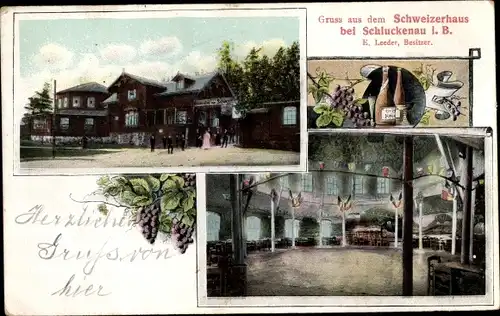 Ak Šluknov Schluckenau Region Aussig, Schweizerhaus, Saal