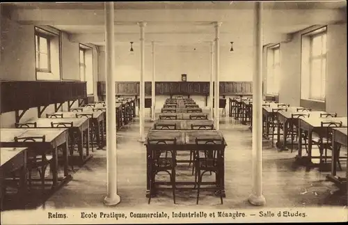Ak Reims Marne, Ecole Pratique, Commerciale, Industrielle et Menagere, Salle d'Etudes