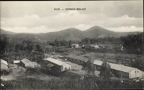 Ak Nizi DR Kongo Zaire, Ort mit Umgebung