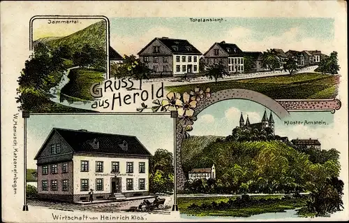 Litho Herold im Taunus, Jammertal, Kloster Arnstein, Wirtschaft, Totalansicht