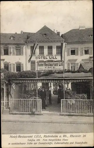 Ak Rüdesheim am Rhein, Hotel Restaurant Lill, Rheinstraße 28