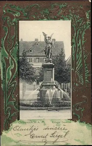 Passepartout Ak Offenbach am Main Hessen, Kriegerdenkmal