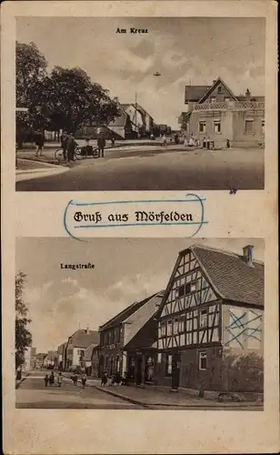 Ak Mörfelden Walldorf in Hessen, Am Kreuz, Langestraße