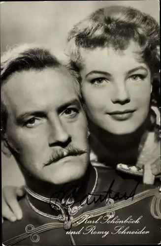 Ak Schauspieler Karl Schönböck und Romy Schneider, Feuerwerk