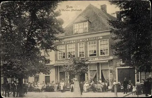 Ak Sluis Zeeland Niederlande L'Ecluse, Hotel 't Hof van Brussel