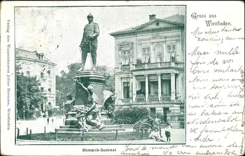 Ak Wiesbaden in Hessen, Bismarckdenkmal