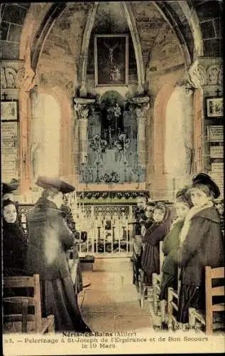 Ak Néris les Bains Allier, Pelerinage à St. Joseph de l'Espérance