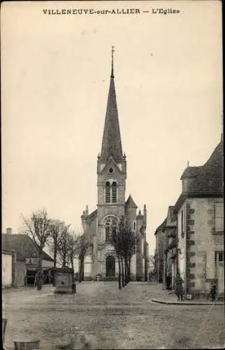 Ak Villeneuve sur Allier, L'Eglise
