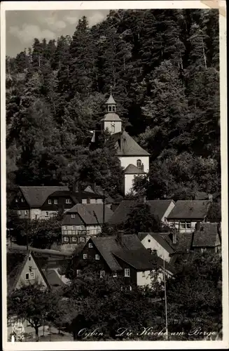 Ak Oybin in Sachsen, Blick auf die Heiratskirche am Zittauer Gebirge