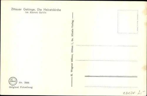 Ak Oybin in Sachsen, Blick auf die Heiratskirche am Zittauer Gebirge