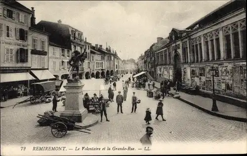 Ak Remiremont Lothringen Vosges, Le Volontaire, La Grande Rue