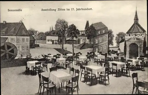 Ak Zittau in Sachsen, hist. Ausstellung Sonnensäle