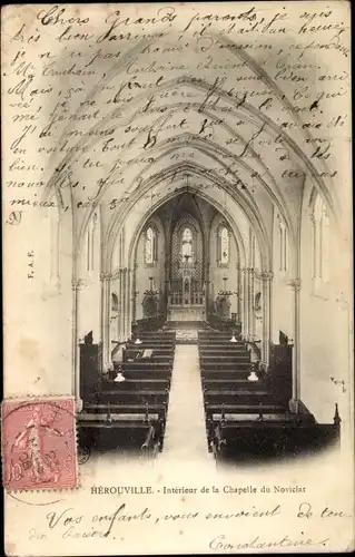 Ak Hérouville Saint Clair Calvados, Interieur de la Chapelle du Noviciat