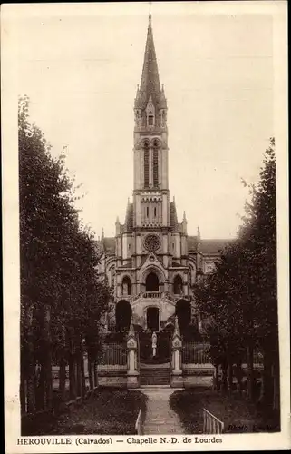 Ak Hérouville Saint Clair Calvados, Chapelle Notre Dame de Lourdes