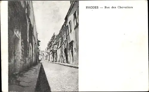 Ak Rhodos Griechenland, Rue des Chevaliers, Straßenpartie