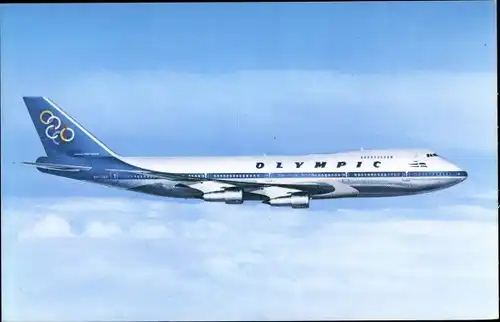 Ak Griechisches Passagierflugzeug, Olympic Airways, Boeing 747 200 B, Jumbo Jet