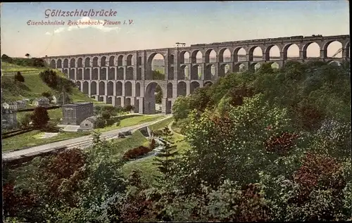 Ak Mylau Reichenbach, Kaiserschloss, Göltzschtalbrücke