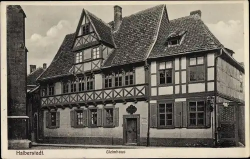 Ak Halberstadt Harz, Partie am Gleimhaus, Eingang