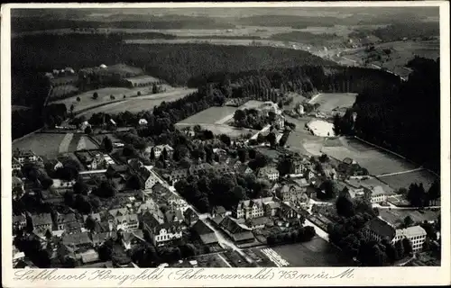Ak Königsfeld im Schwarzwald Baar Kreis, Fliegeraufnahme des Ortes und der Umgebung