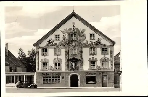 Ak Weilheim Oberbayern, Gasthof Gastinger, Metzgerei G. Pfeil