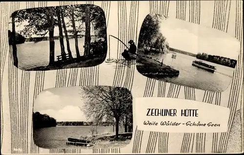 Ak Zechlin Rheinsberg in Brandenburg, Zechliner Hütte, Seepartien